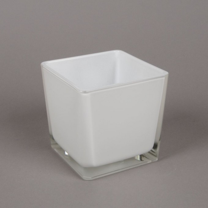 5" X 5" X 5" Square Vase White 3065-06-22                             
