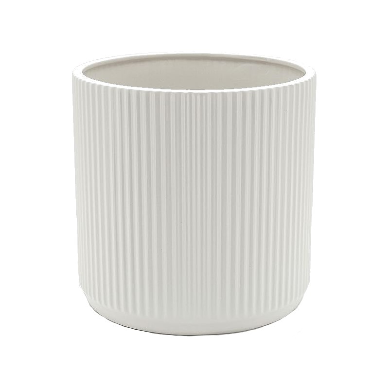 Round White Glazed Ceramic Pot 5"                                     